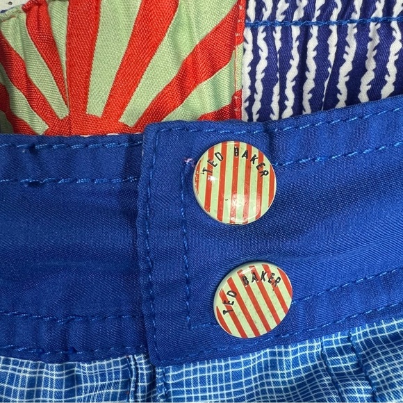 TED BAKER Blue Patterned Swim Trunks Size Large - Picture 3 of 6